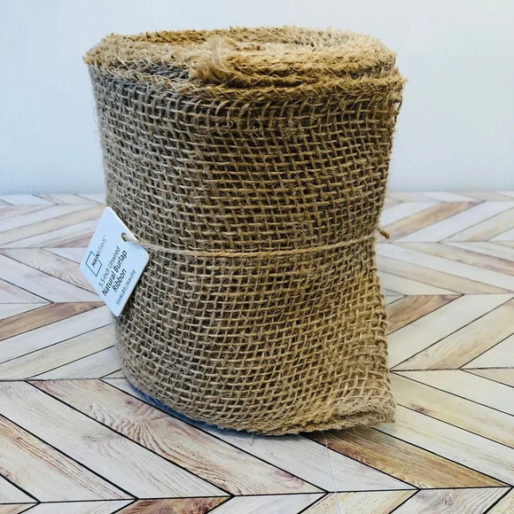 Mainstays Unwired Natural Burlap Ribbon 5.5"x30' Country Rustic Farmhouse Decor - Picture 1 of 5